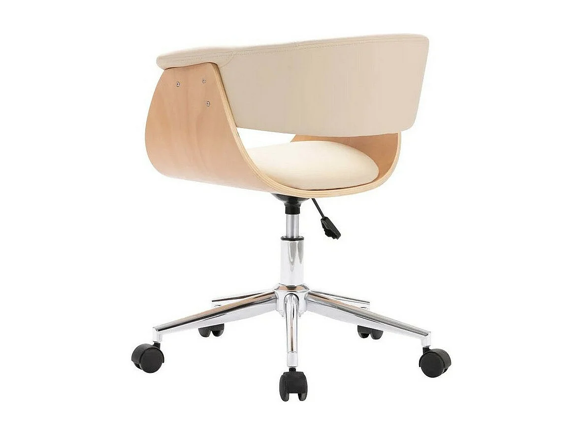 Chaise simili cuir beige et bois clair Tessa - Lot de 2