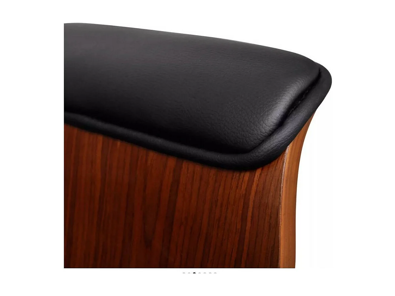 Chaise pivotante avec accoudoirs similicuir bois massif et métal chromé noir Mikanel