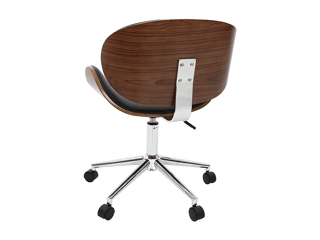 Silla de escritorio diseño negro y madera WALNUT