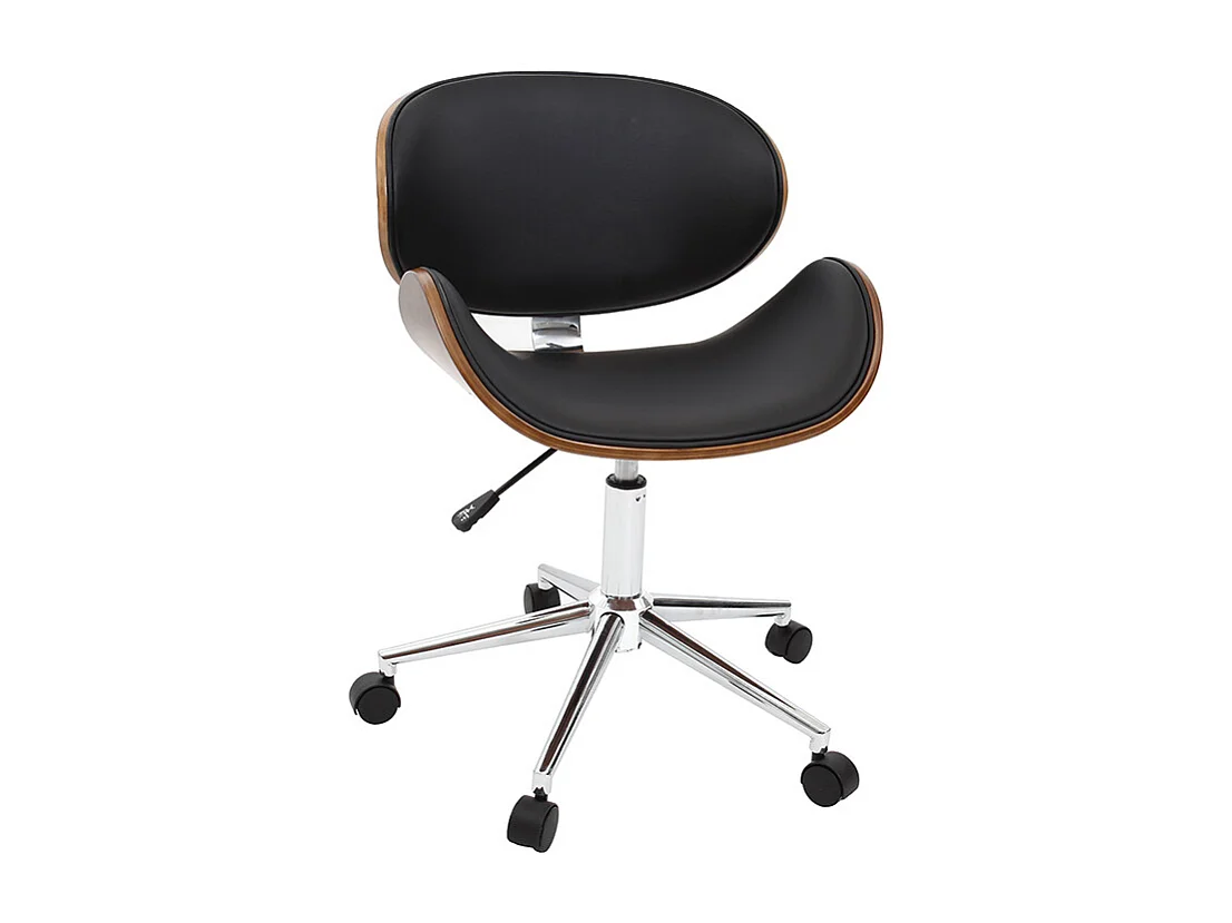 Silla de escritorio diseño negro y madera WALNUT