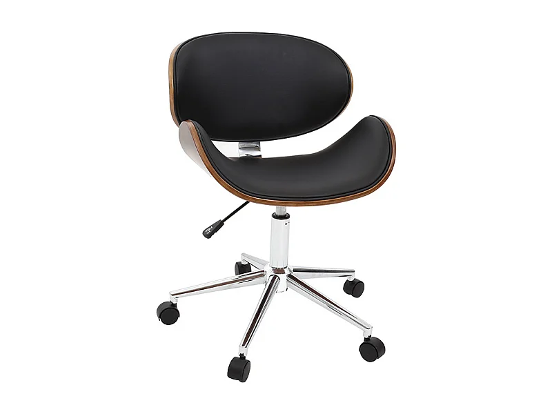 Silla de escritorio diseño negro y madera WALNUT