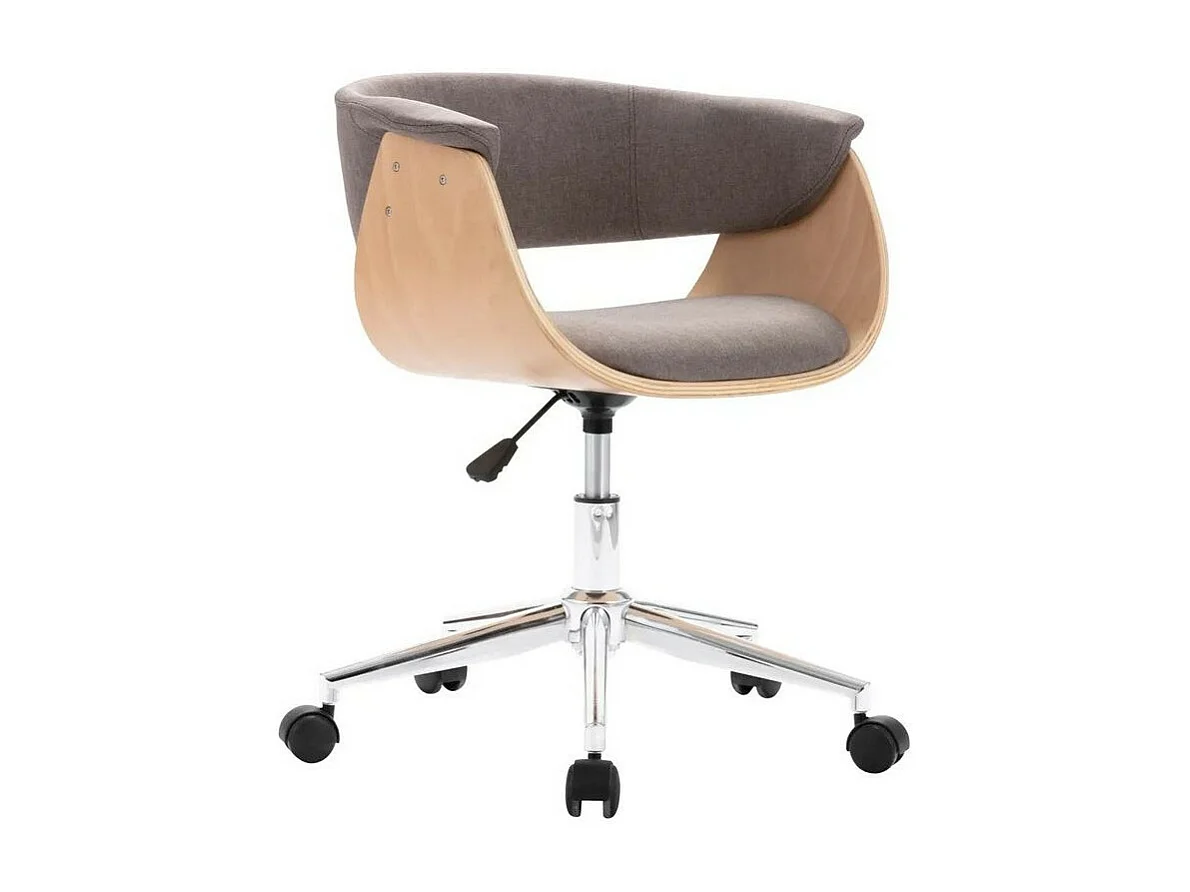 Eetkamerstoelen draaibaar 2 st stof taupe
