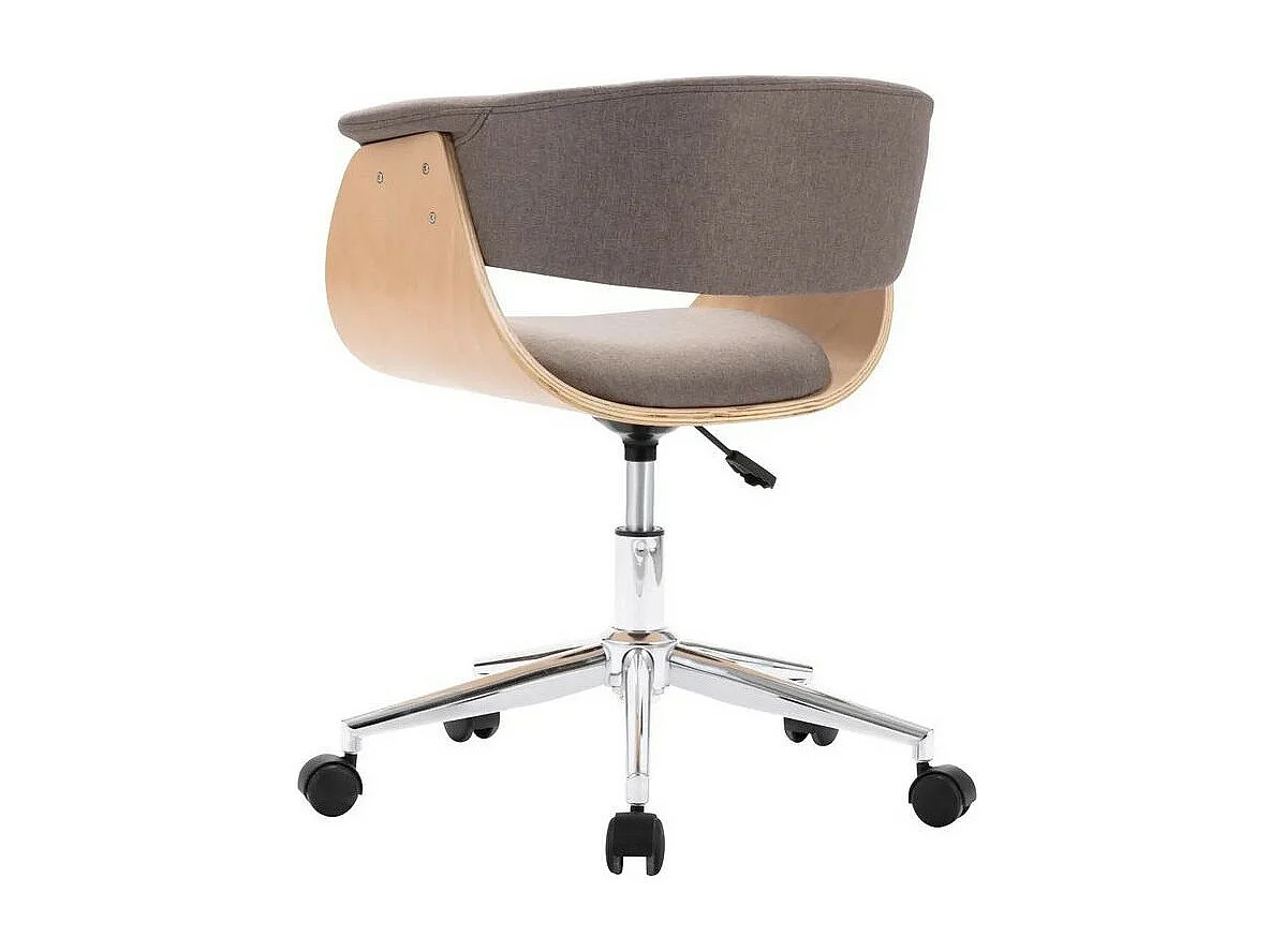 Eetkamerstoelen draaibaar 2 st stof taupe