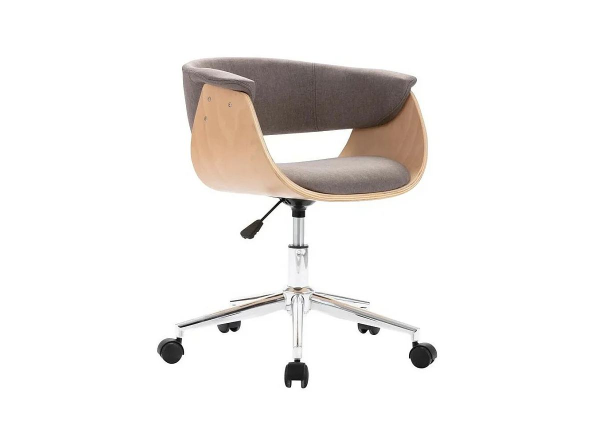 Eetkamerstoelen 4 st draaibaar stof taupe