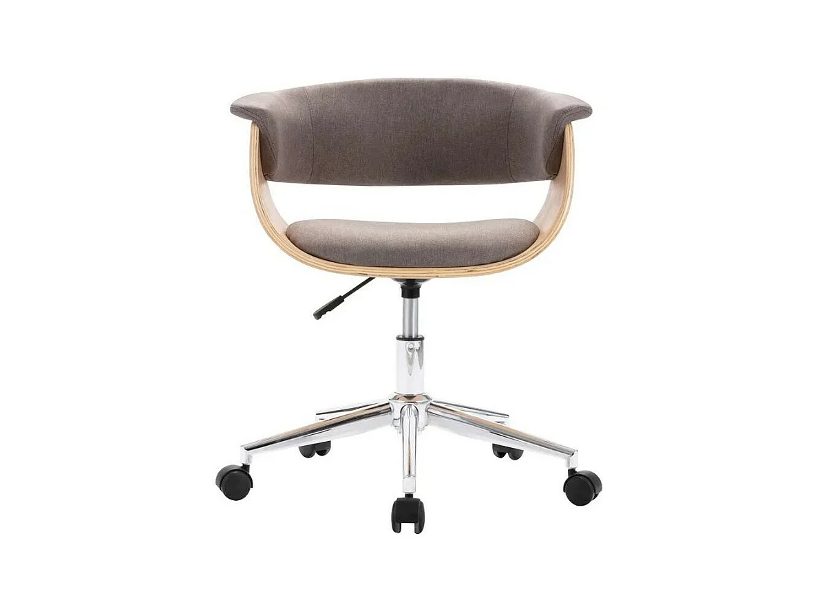 Chaise réglable tissu taupe et bois clair Tessa - Lot de 4