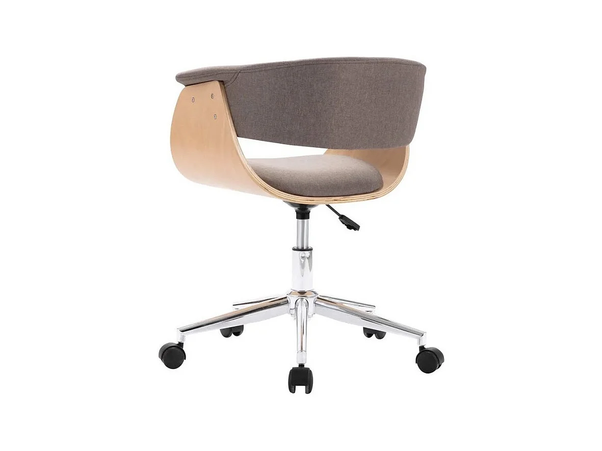 Chaise réglable tissu taupe et bois clair Tessa - Lot de 4