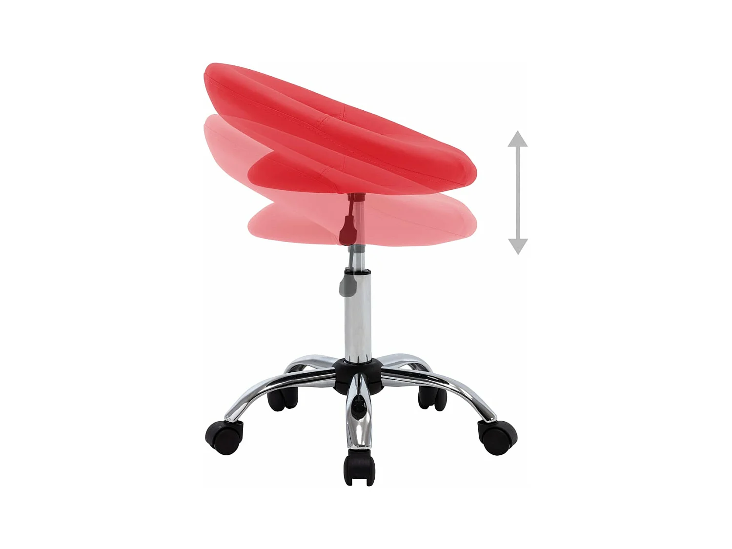 Chaise de travail roulante Rouge Similicuir