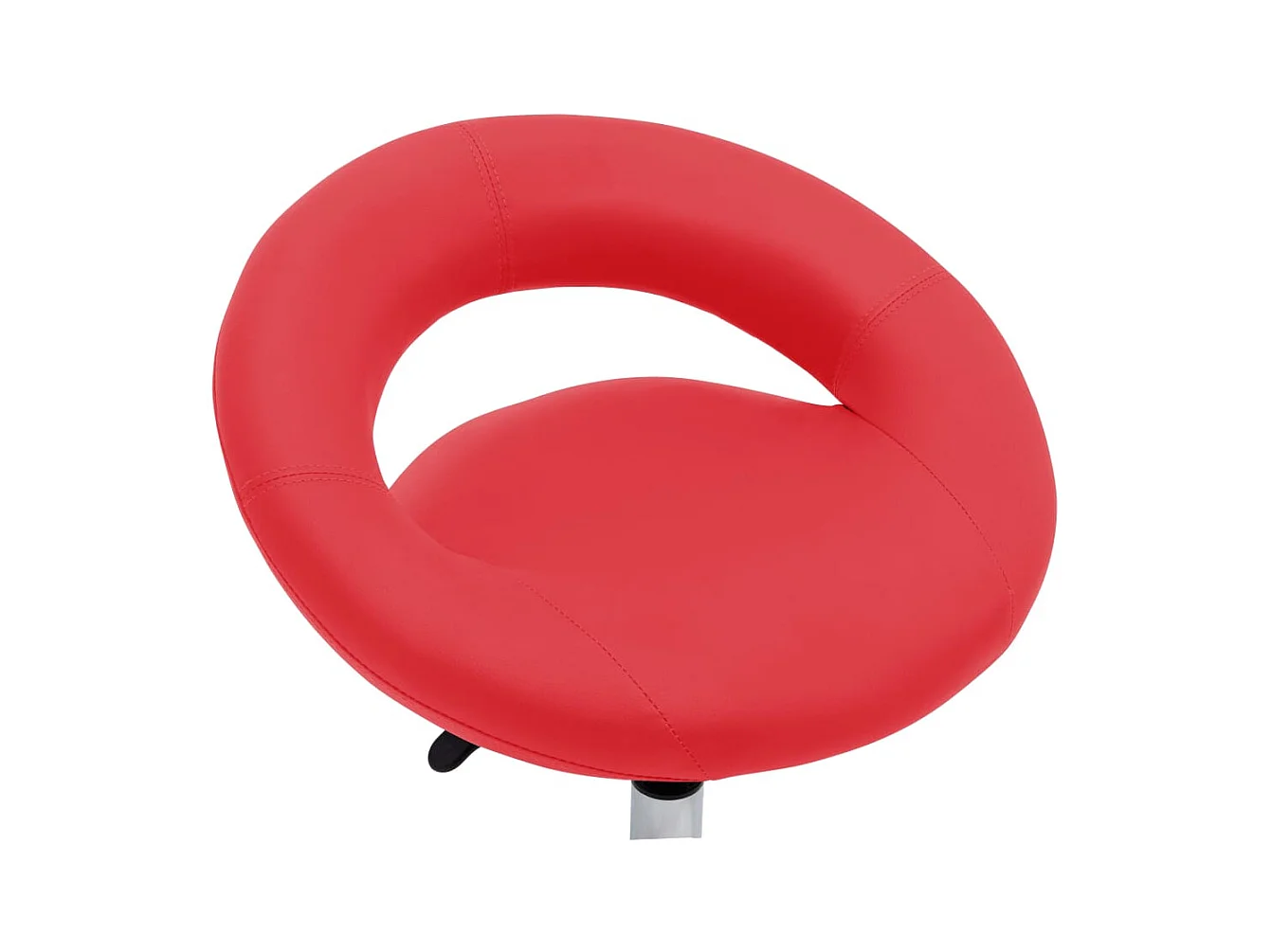 Chaise de travail roulante Rouge Similicuir