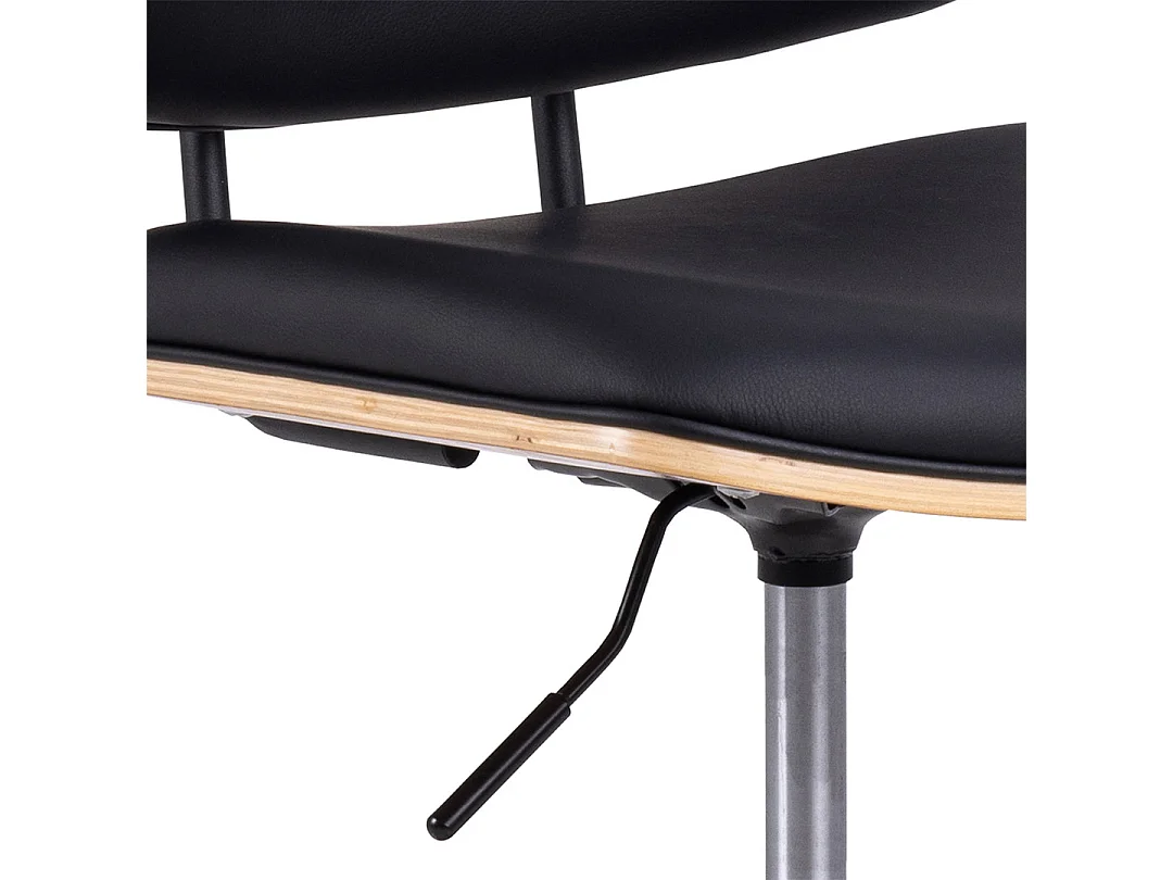 Owen chaise de bureau simili cuir PU noir naturel.