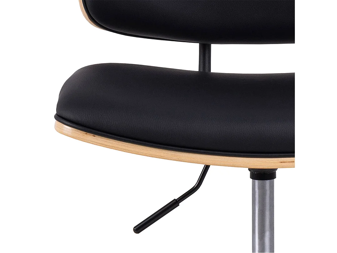 Owen chaise de bureau simili cuir PU noir naturel.