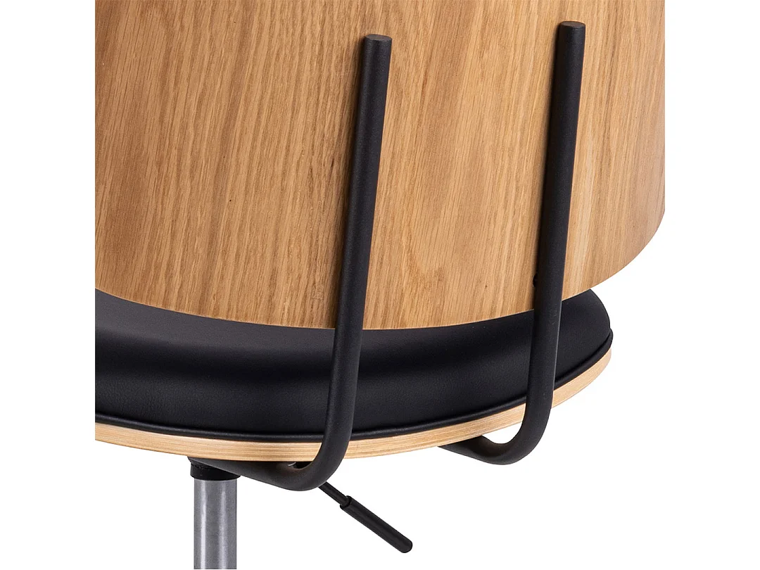 Owen chaise de bureau simili cuir PU noir naturel.