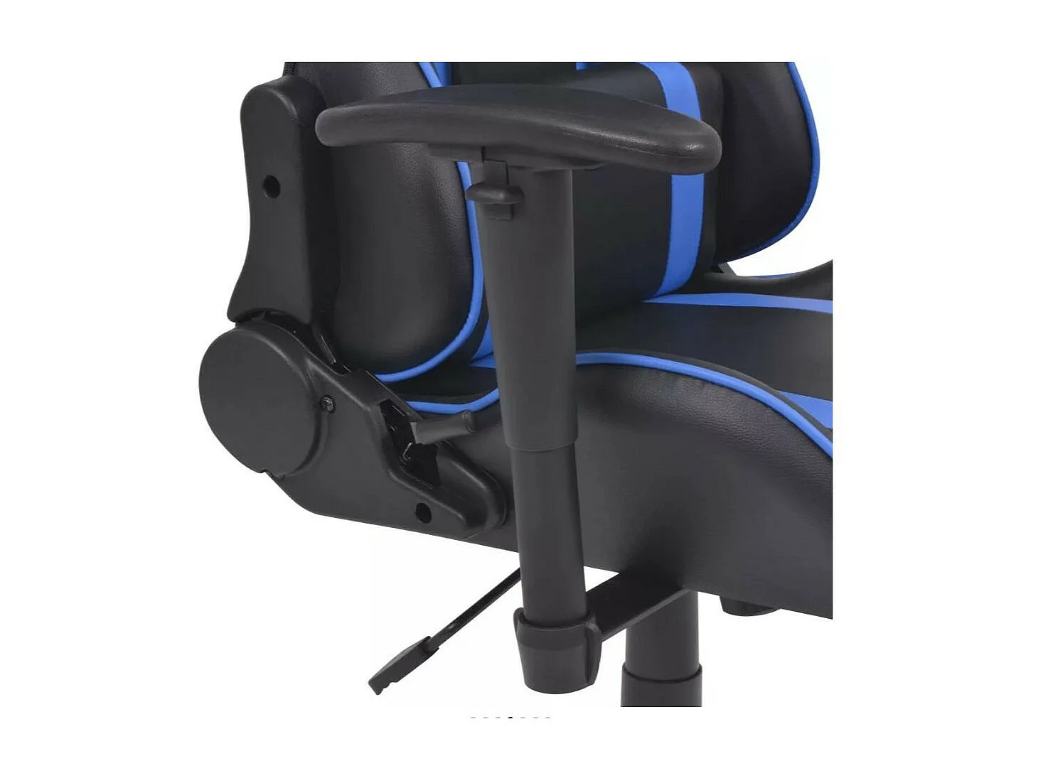 Chaise de bureau avec accoudoirs et repose pieds similicuir bleu et noir Fergia