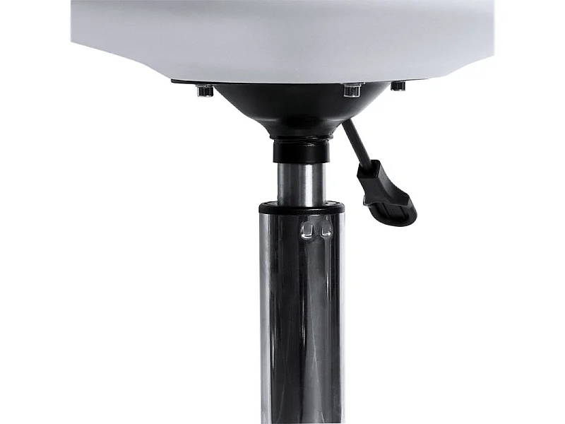 Chaise simili cuir blanc sur pied central chromé Loky