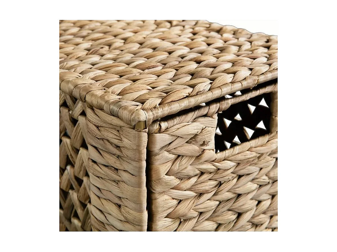 Chiffonnier 5 tiroirs métal et jacinthe marron Kyca