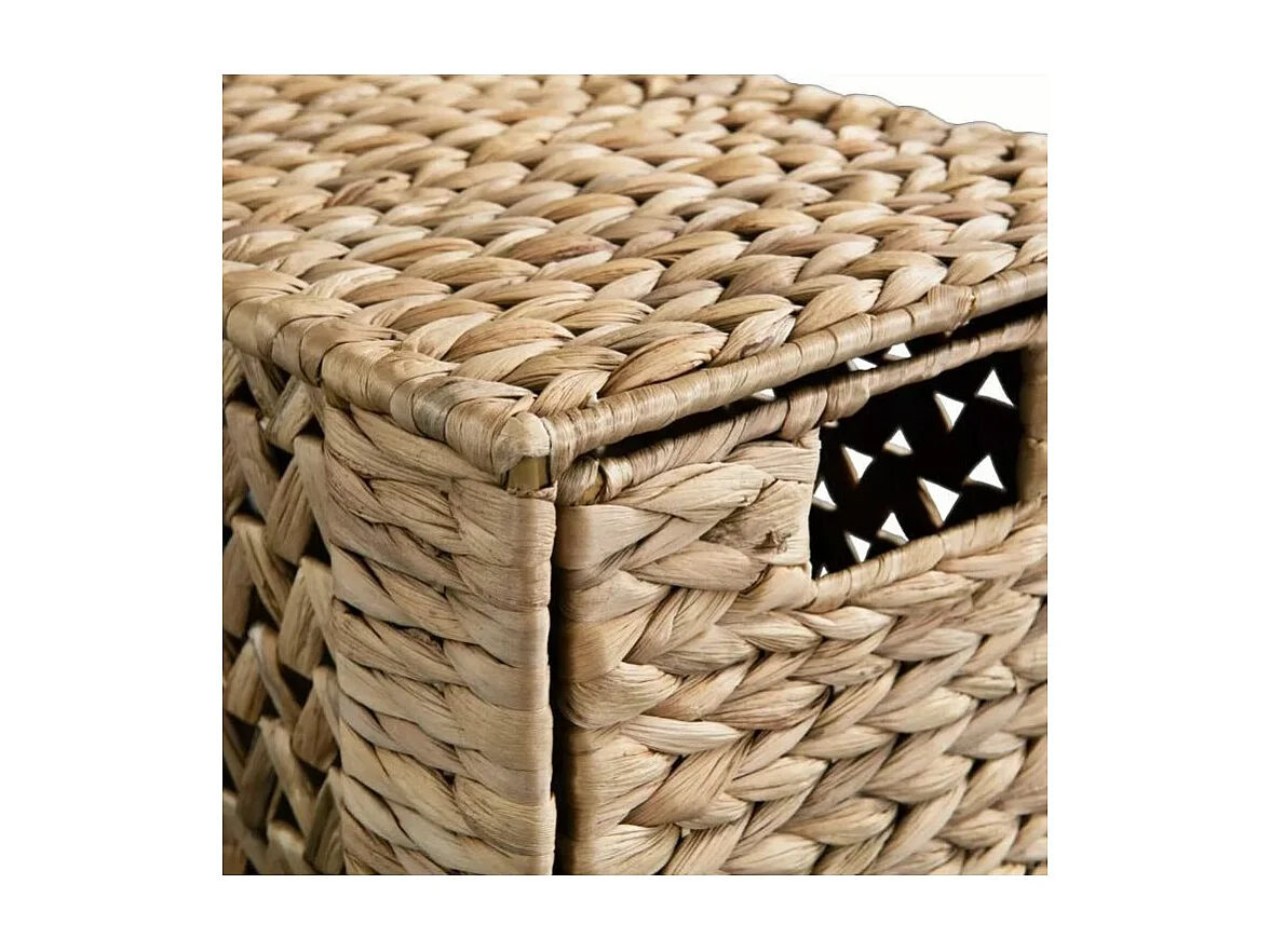 Chiffonnier 5 tiroirs métal et jacinthe marron Kyca