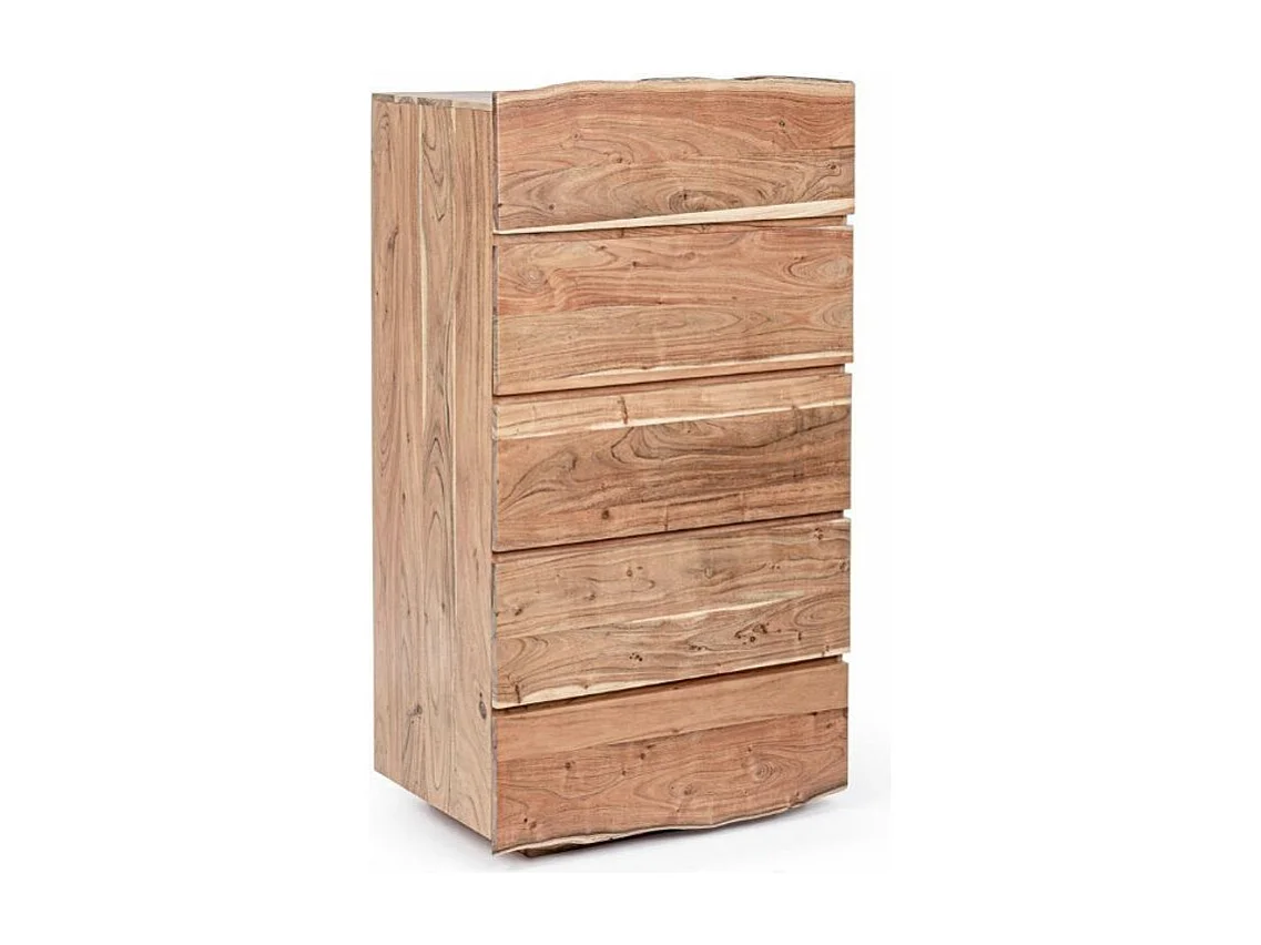 Chiffonier 5 lades acaciahout Denia 70 cm