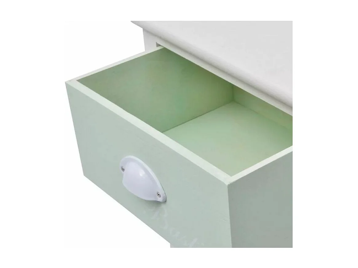 Chiffonnier 4 tiroirs bois paulownia massif blanc Frenchy