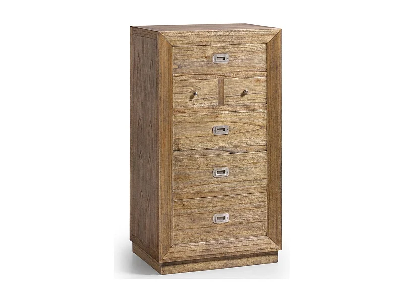 Cómoda Mindy madera maciza natural 6 cajones Mazari 60 cm