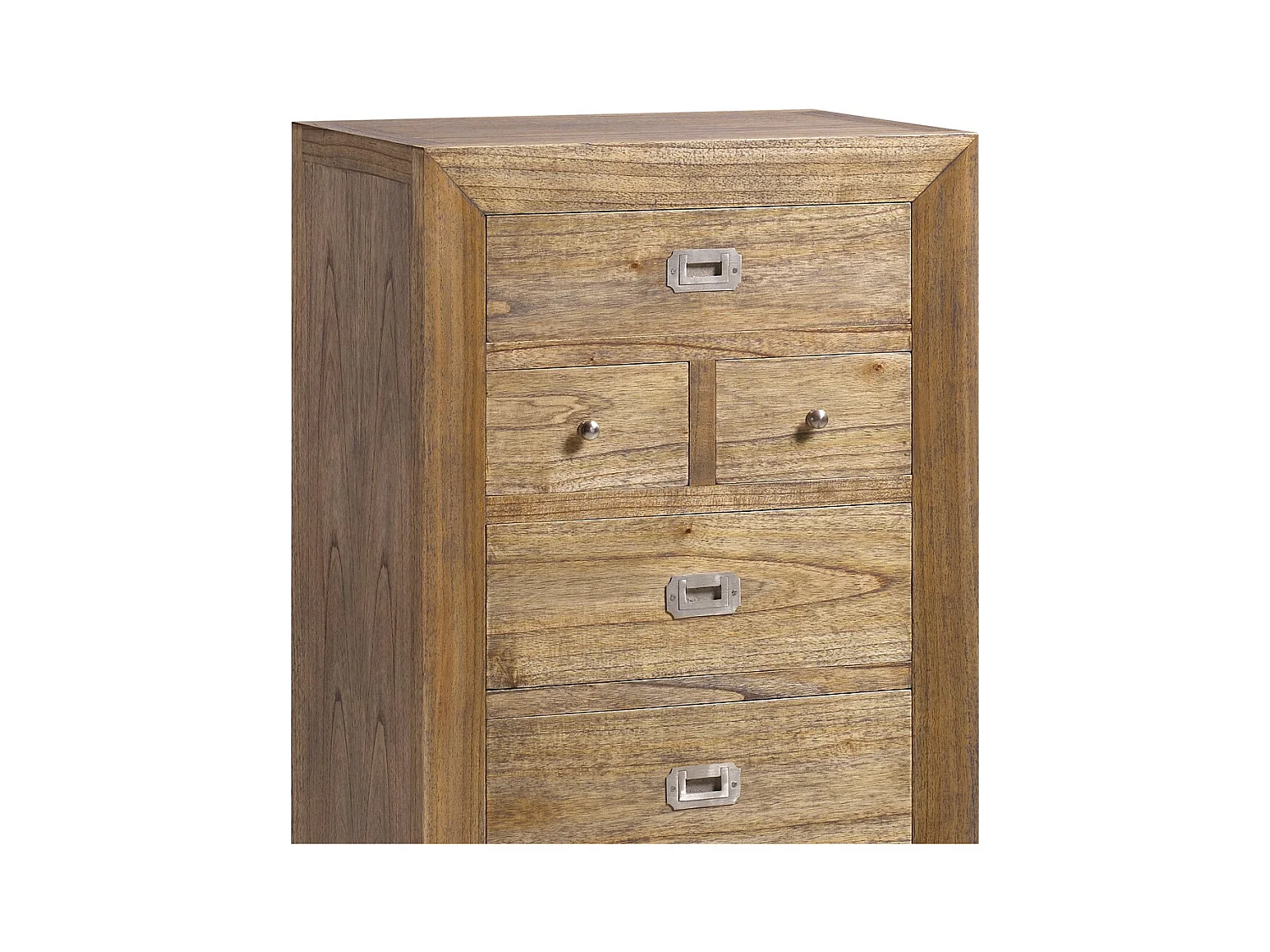 Chiffonnier en bois massif de Mindy naturel 6 tiroirs Mazari 60cm