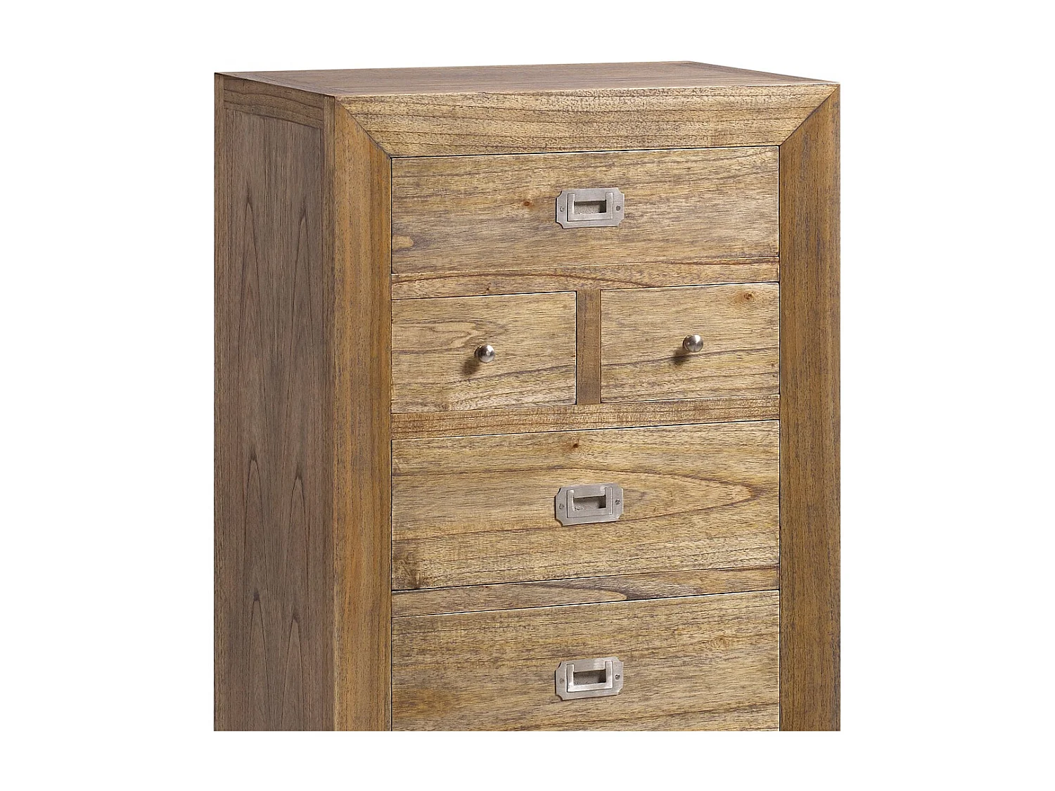 Chiffonnier en bois massif de Mindy naturel 6 tiroirs Mazari 60cm