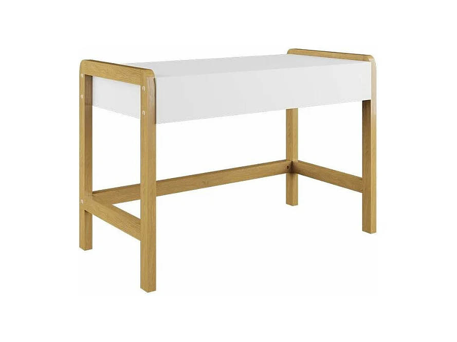 Bureau scandinave blanche et pieds en bois de chêne Vanka