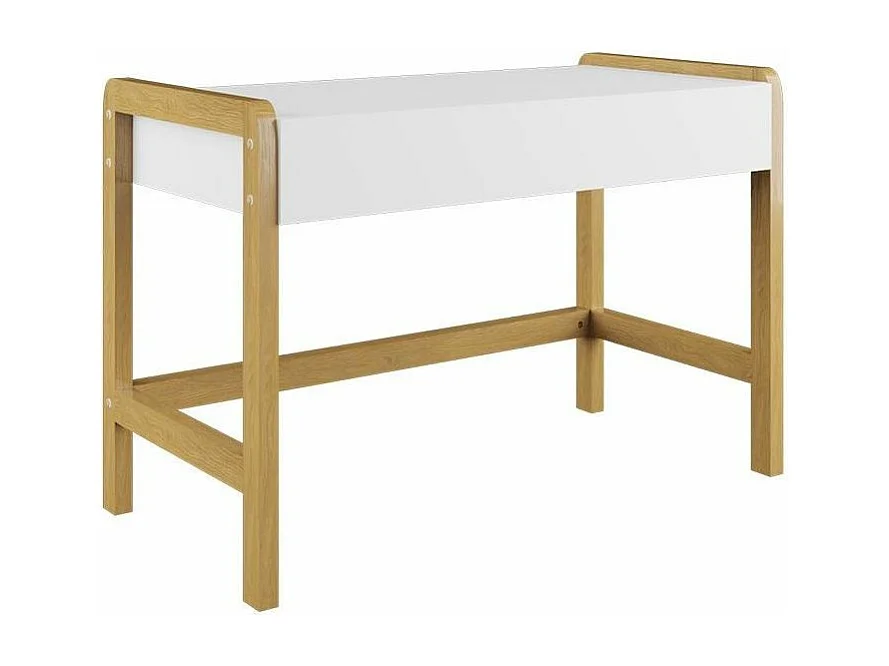 Bureau scandinave blanche et pieds en bois de chêne Vanka