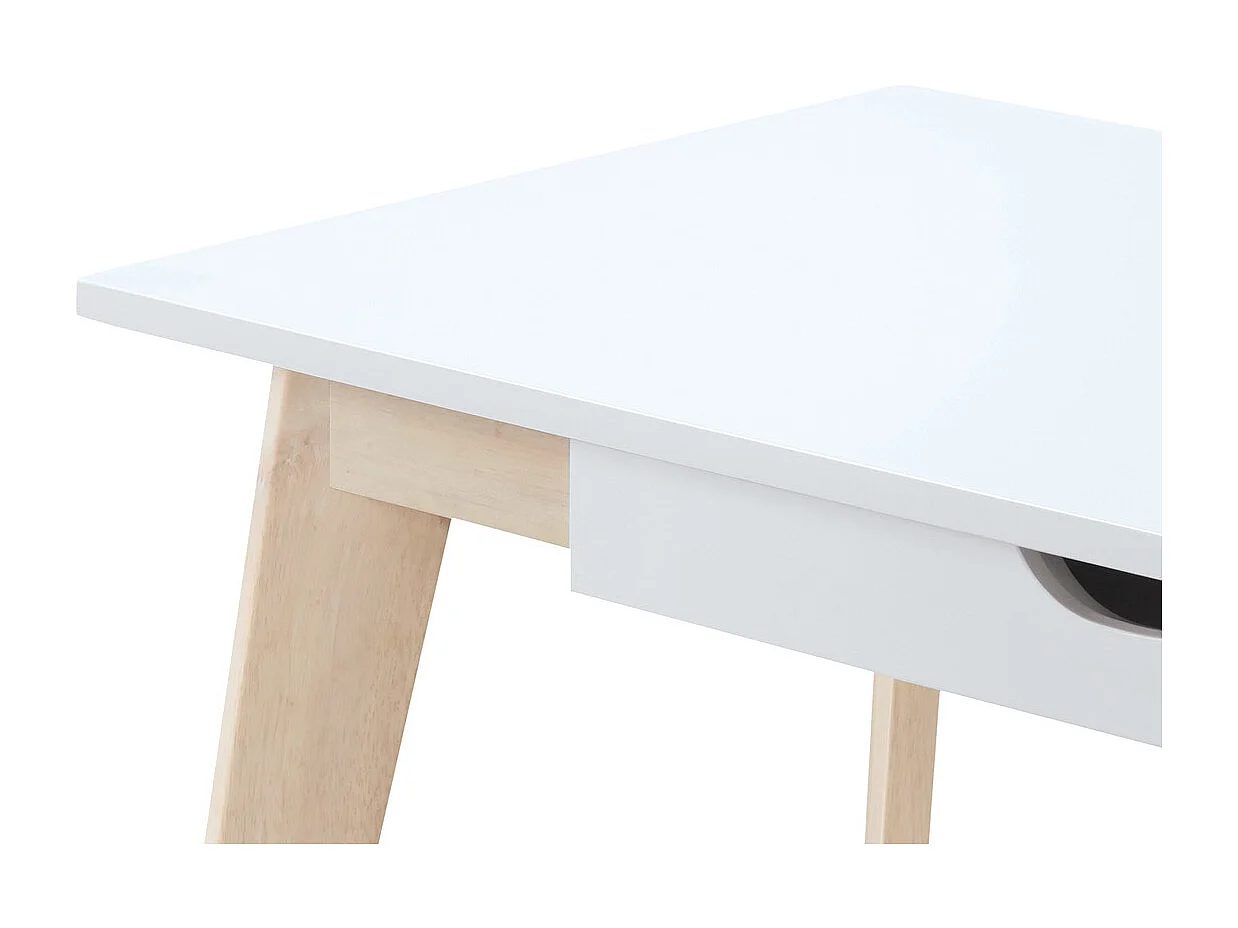 Escritorio nórdico con cajones madera y blanco L160 LEENA