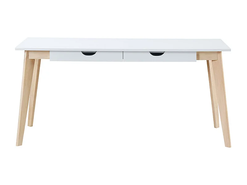 Schreibtisch skandinavisch mit Schubladen Holz Weiß  L160 LEENA