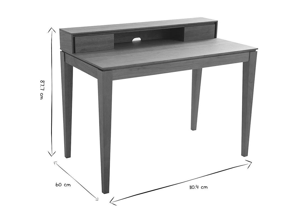 Design-Schreibtisch mit Fächern aus Nussbaumholz SEKRET