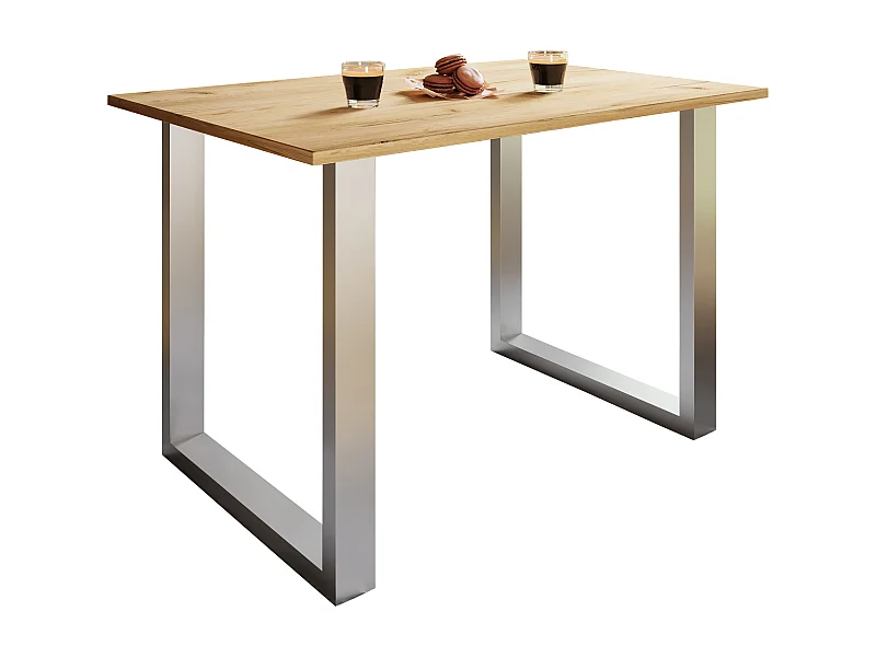 Dining table Xona Silver / Honey oak H. 76 x W. 110 x D. 50 cm
