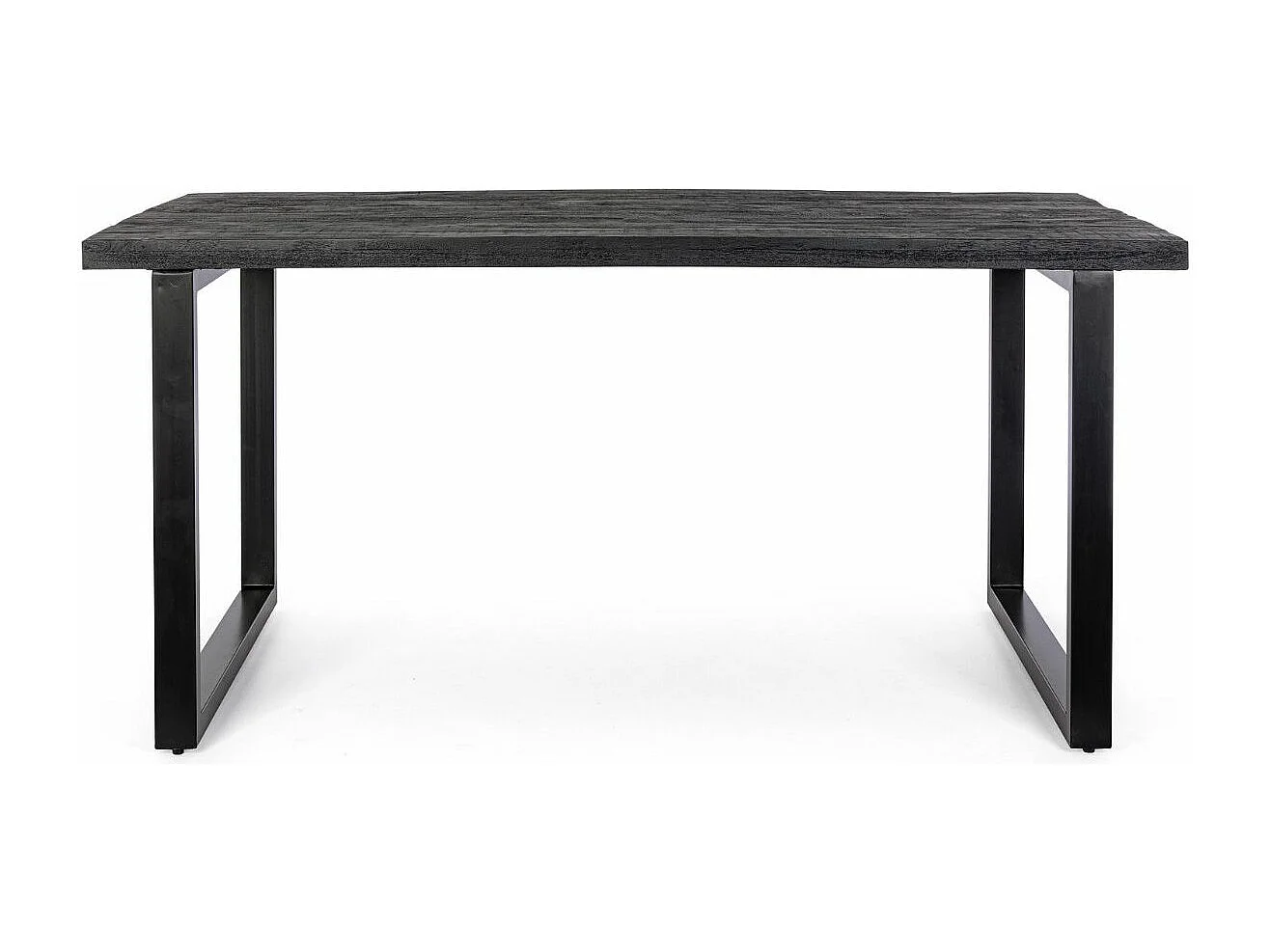 Table rectangulaire bois de manguier noir et pieds acier noir Tinka 160cm