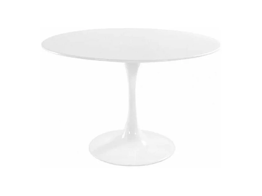 Table ronde 90cm laquée blanc Pétale