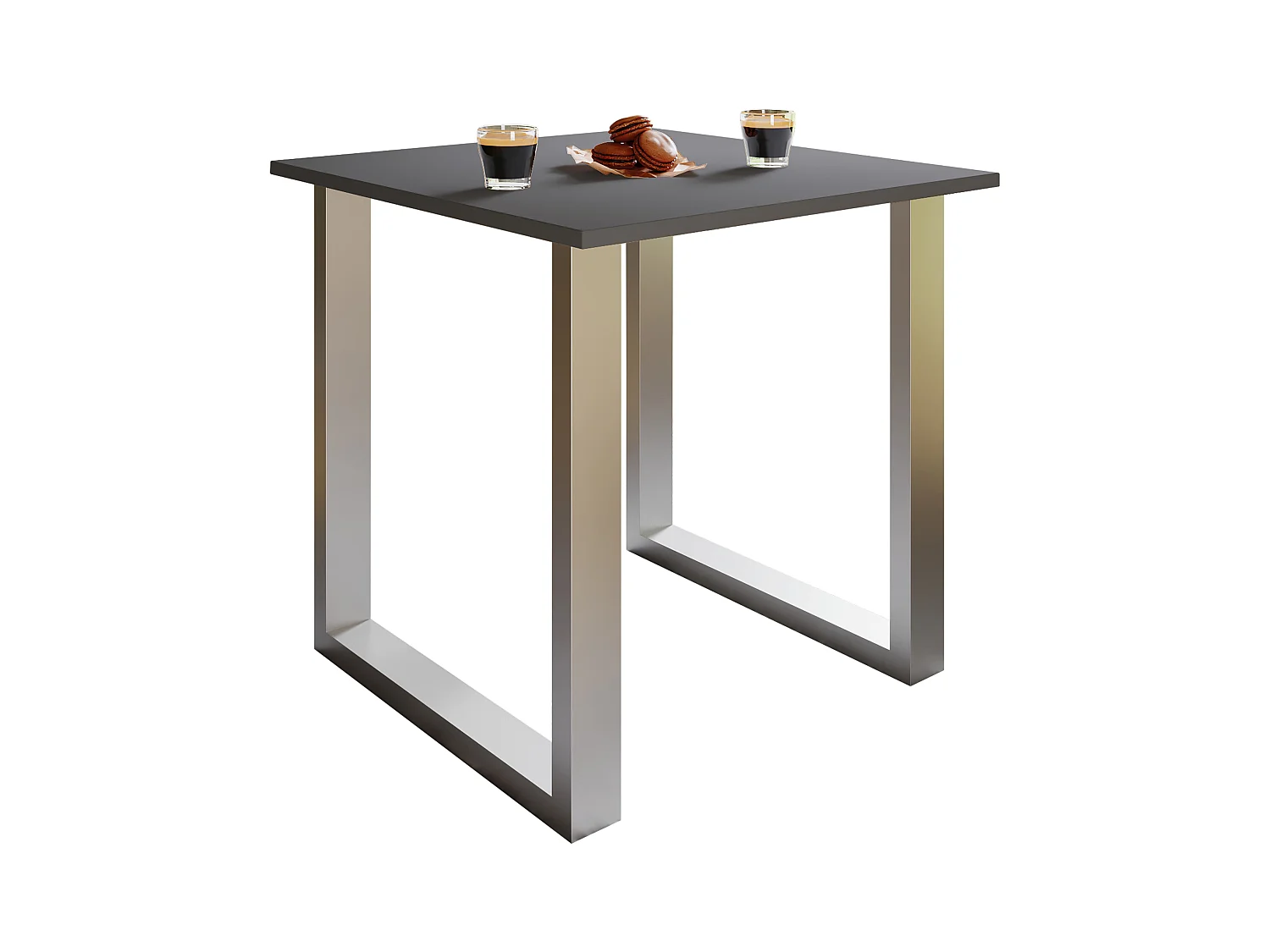 Dining table Xona Silver / Anthracite H. 76 x W. 80 x D. 50 cm