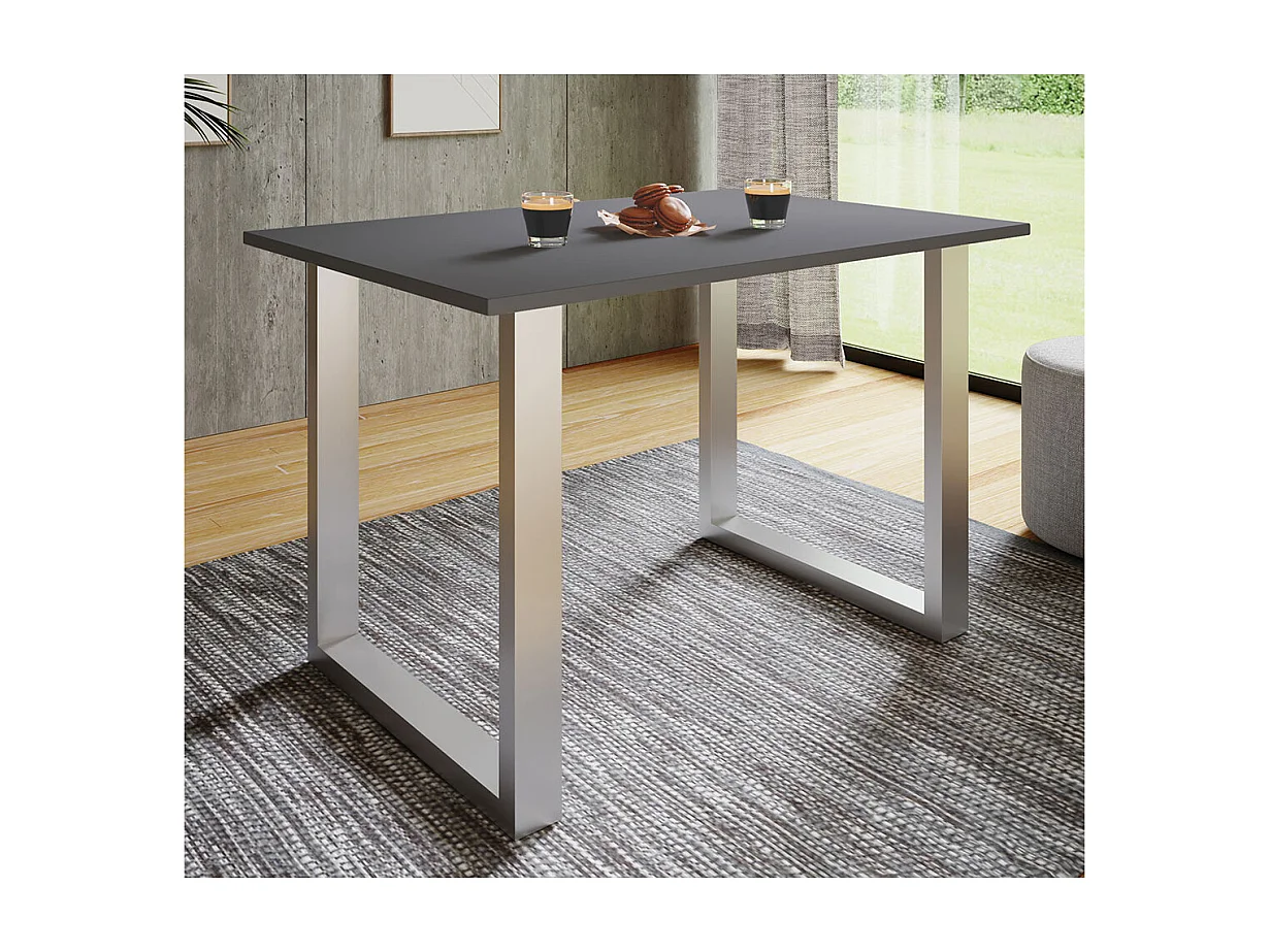 Dining table Xona Silver / Anthracite H. 76 x W. 80 x D. 50 cm