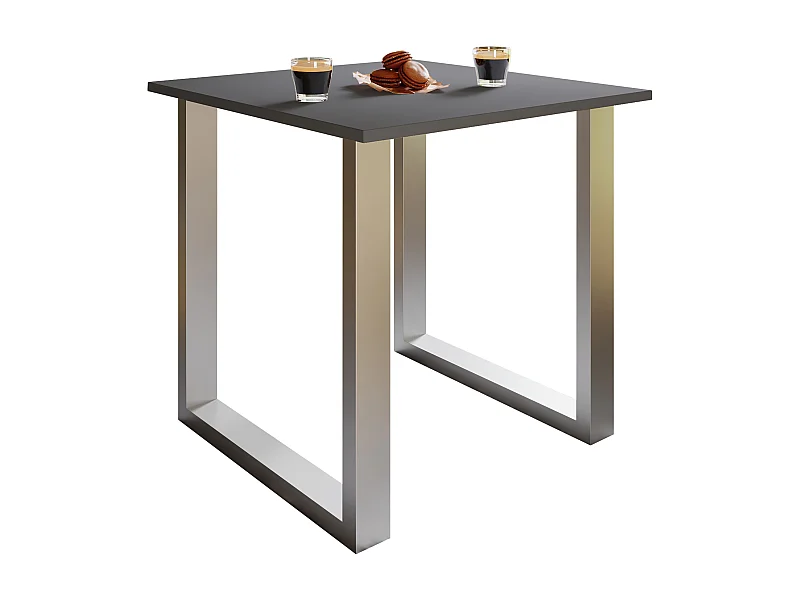 Dining table Xona Silver / Anthracite H. 76 x W. 80 x D. 50 cm