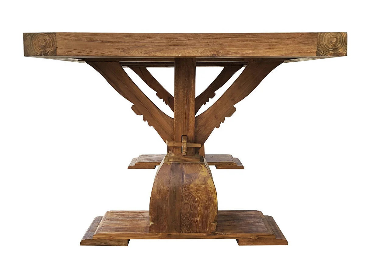 Grande table à manger en bois massif naturel vernis mat Kylio 250cm