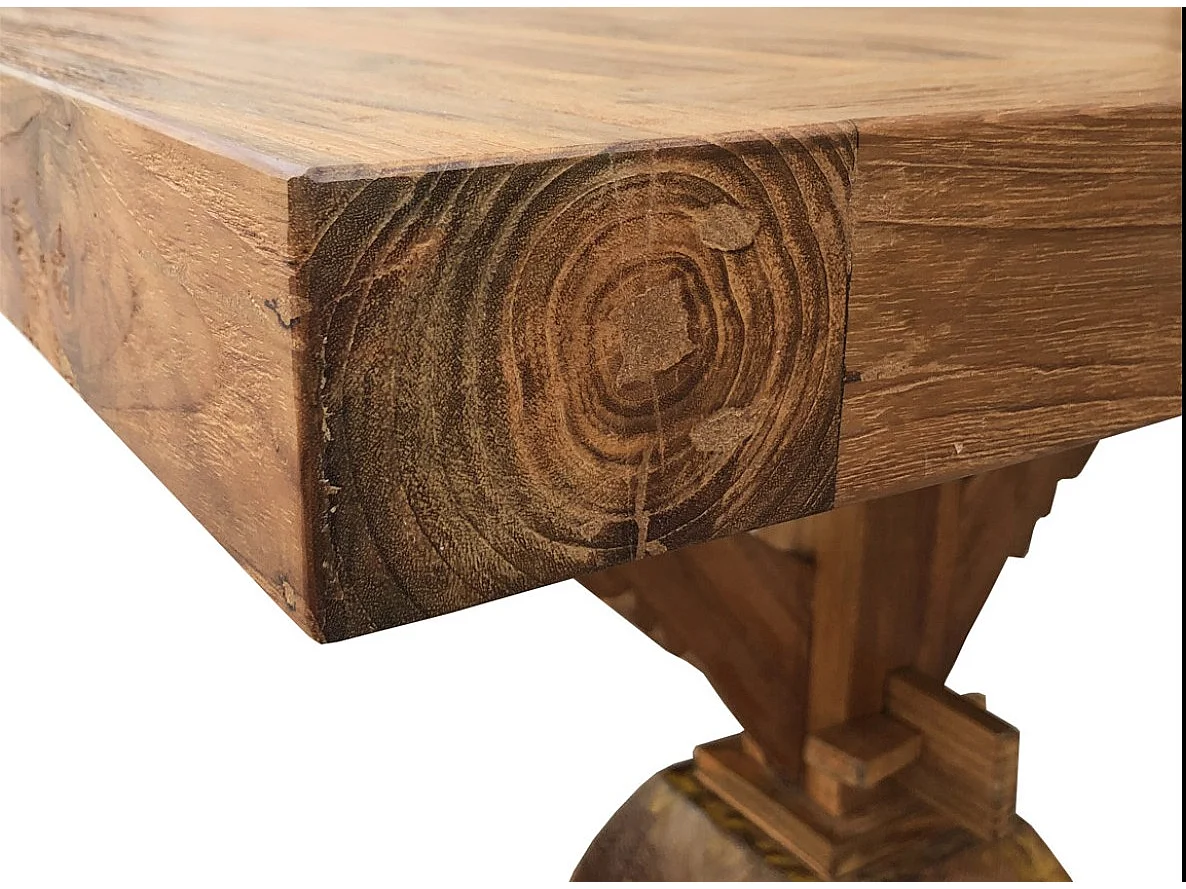 Grande table à manger en bois massif naturel vernis mat Kylio 250cm