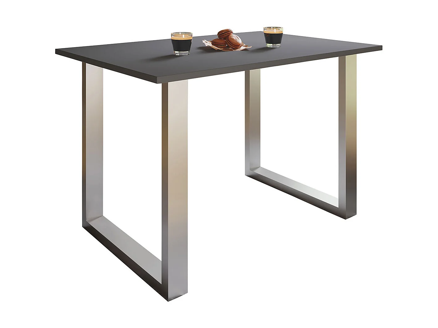 XonaU table de salle à manger 140x50 anthracite, couleur argent.