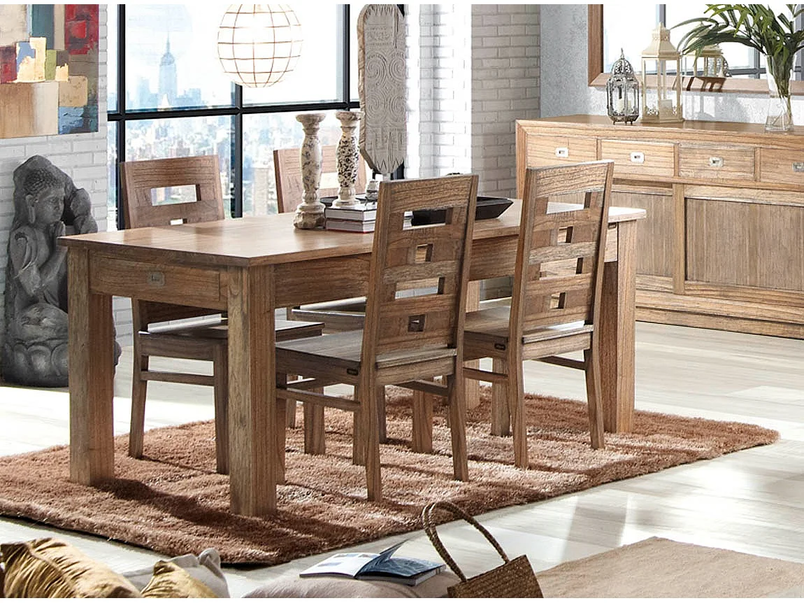 Mesa de comedor Mindy Mazari rectangular de madera maciza 150 cm