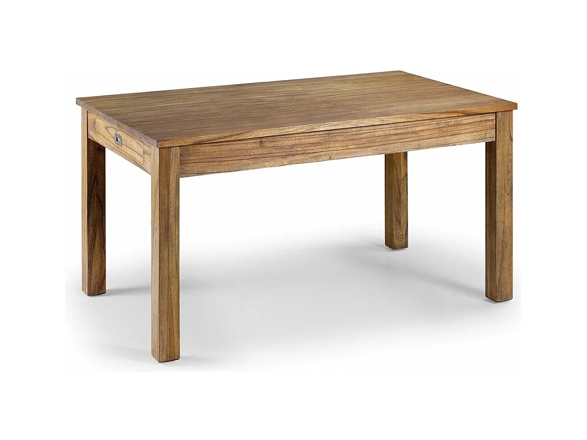 Table rectangulaire avec tiroirs en bois massif naturel MAZARI 150cm