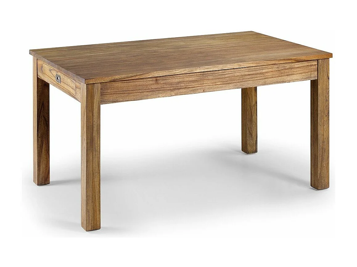 Table rectangulaire avec tiroirs en bois massif naturel MAZARI 150cm