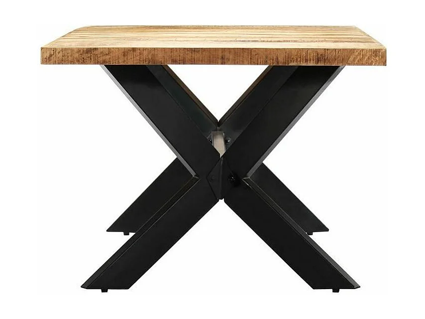 Table à manger manguier massif clair et pieds métal noir Nashe 200cm