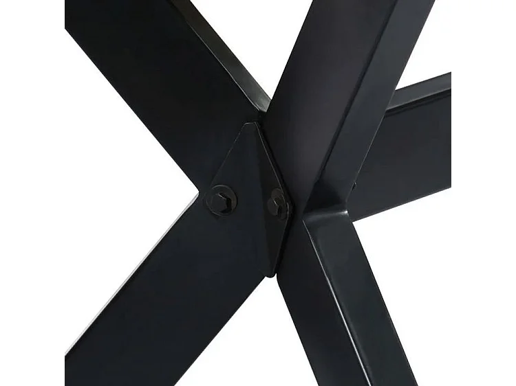 Table à manger manguier massif clair et pieds métal noir Nashe 200cm