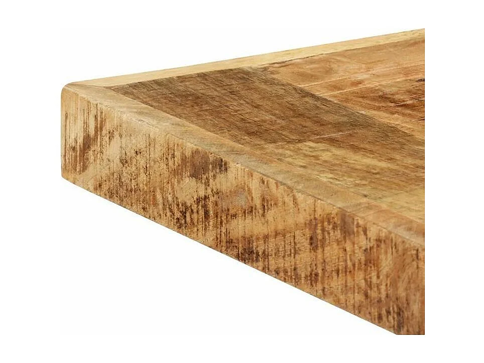 Table à manger manguier massif clair et pieds métal noir Nashe 200cm