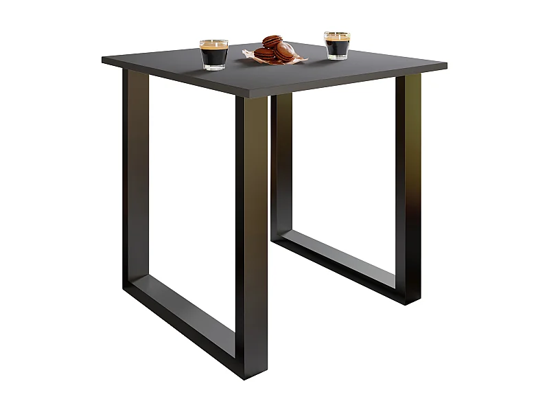Dining table Xona Black / Anthracite H. 76 x W. 80 x D. 80 cm