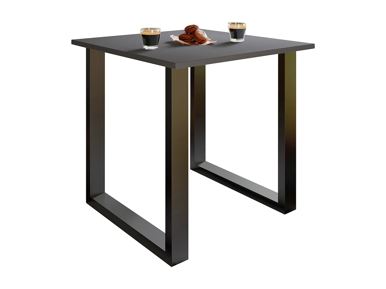 Dining table Xona Black / Anthracite H. 76 x W. 80 x D. 80 cm