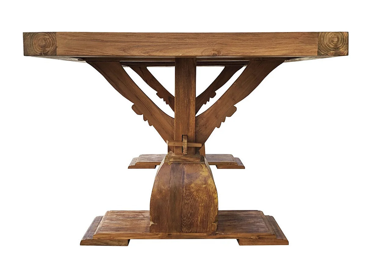 Table à manger en bois massif naturel vernis mat Kylio 200cm