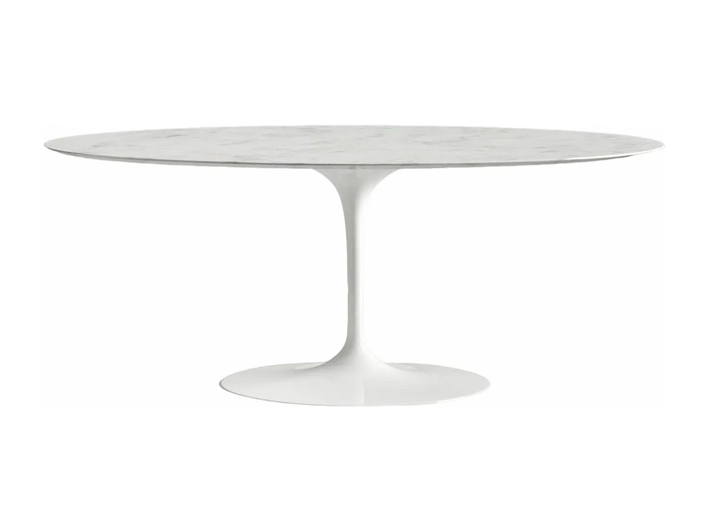 Hoogwaardige ovale tulpmarmeren tafel-Plateau Marquinia zwart marmer-Breedte 180cm-Baseren Mat zwart