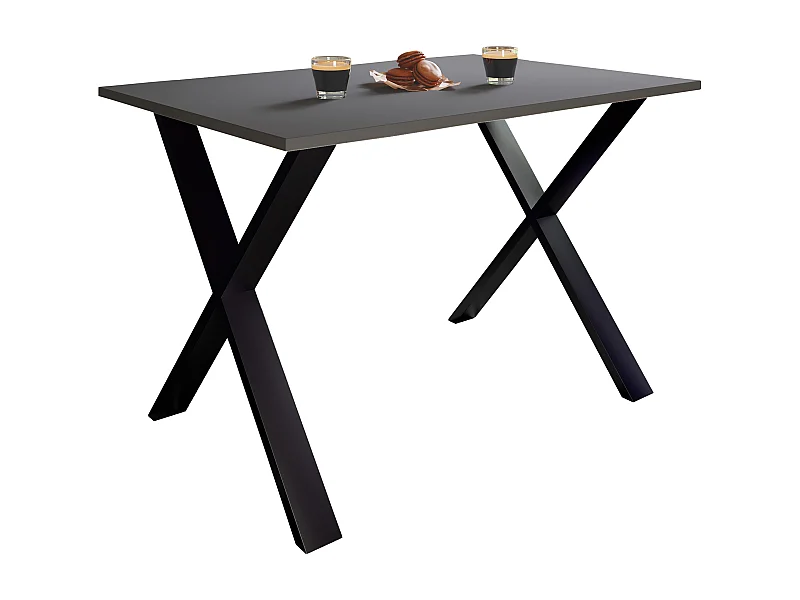 Dining table Xona Black / Anthracite H. 76 x W. 140 x D. 50 cm