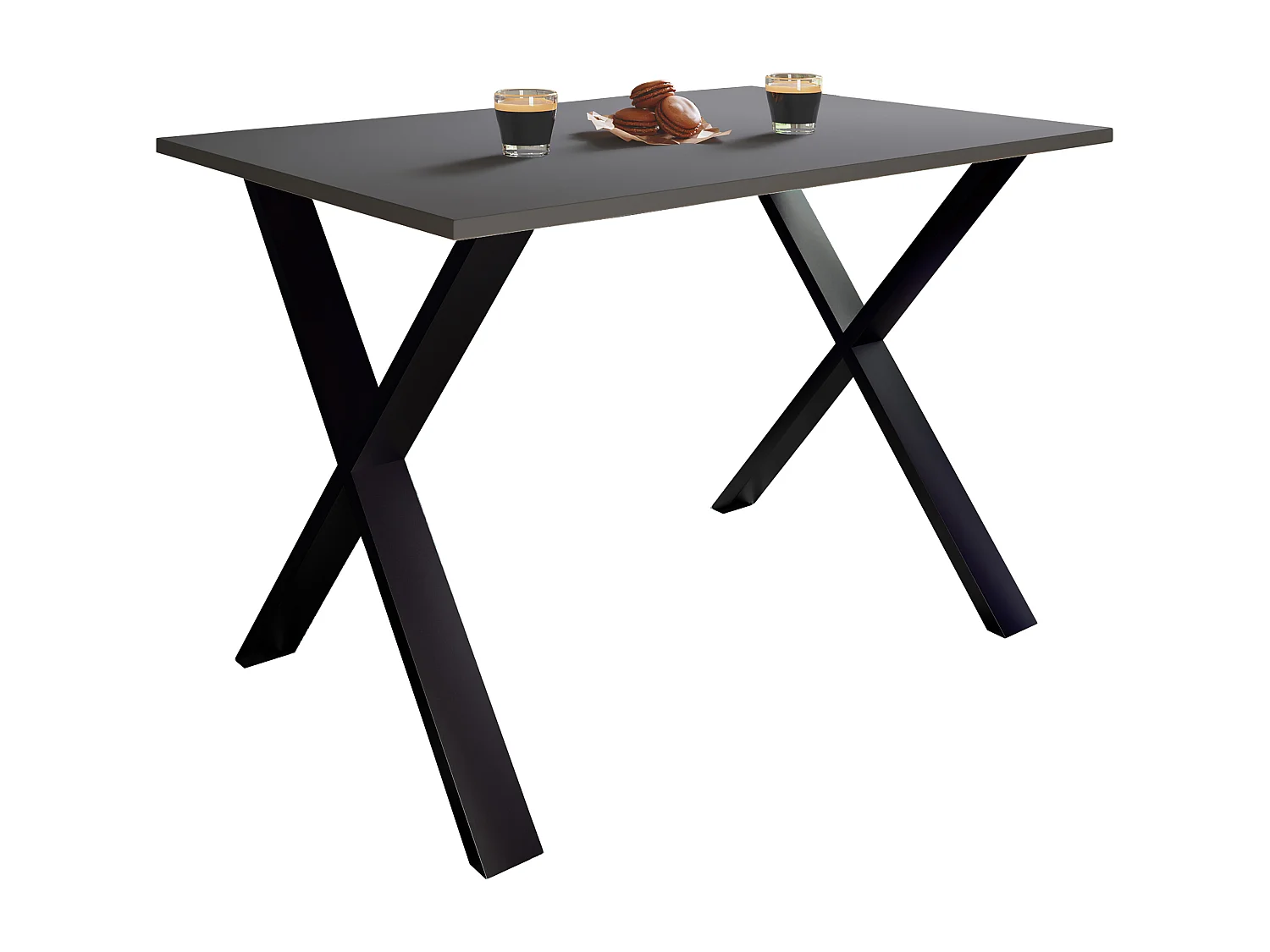 Dining table Xona Black / Anthracite H. 76 x W. 140 x D. 50 cm